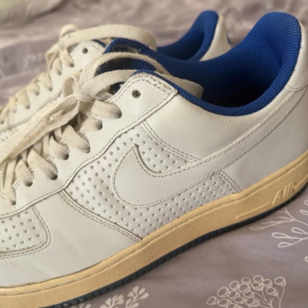 Nike White Blue Airforce 1  Sneakers